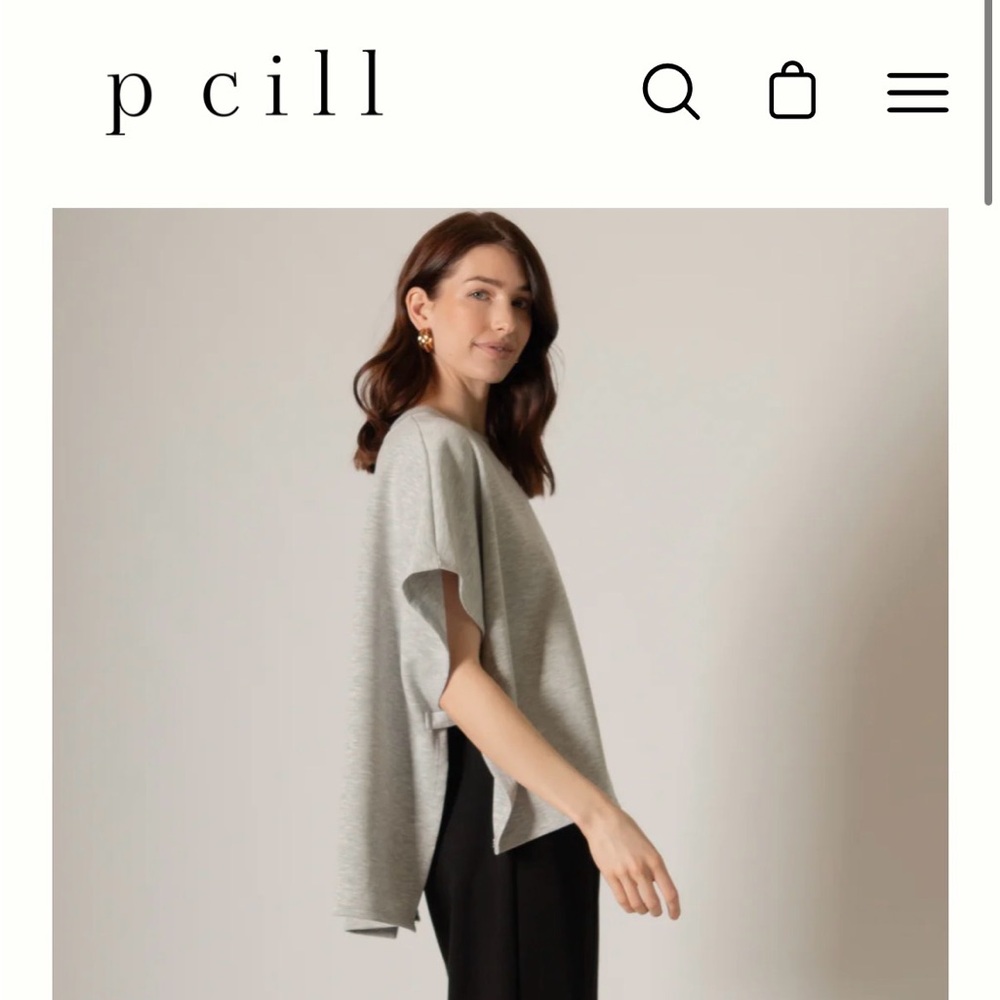 P Cill Light Gray Women's Short Sleeve Top